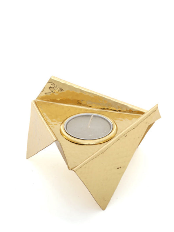 Tea Light Candle Holder Origami - Brass