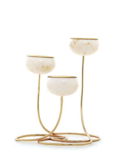 Marble Trilight with Metal Stand