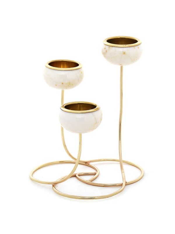 Marble Trilight with Metal Stand