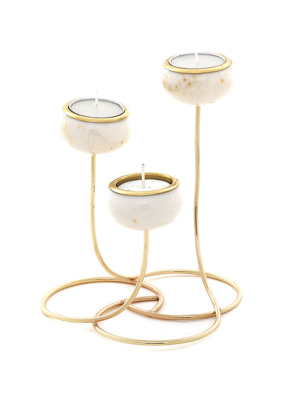 Marble Trilight with Metal Stand