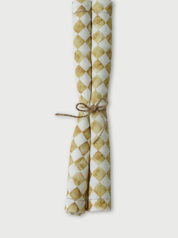 Table Napkin - Checker Ochre