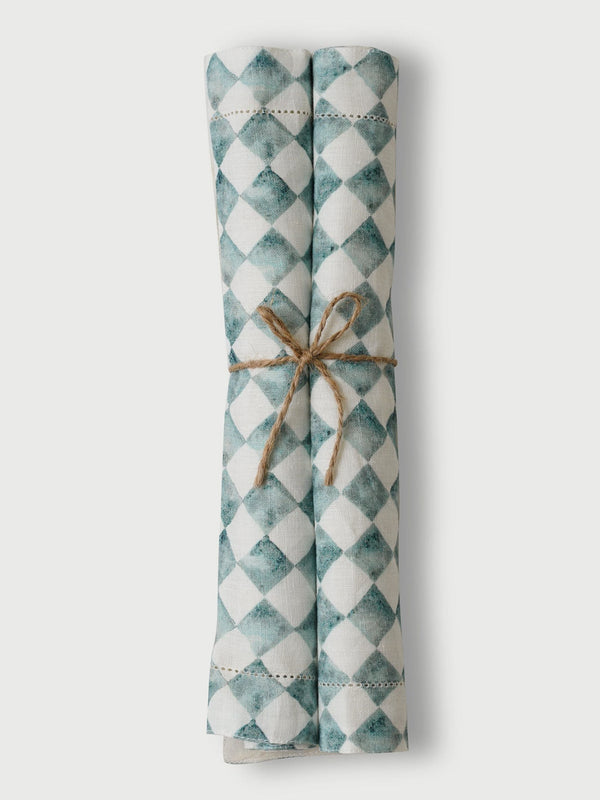 Table Mat - Checker Blue