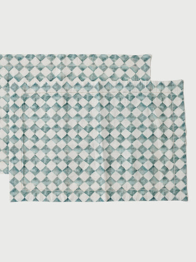 Table Mat - Checker Blue