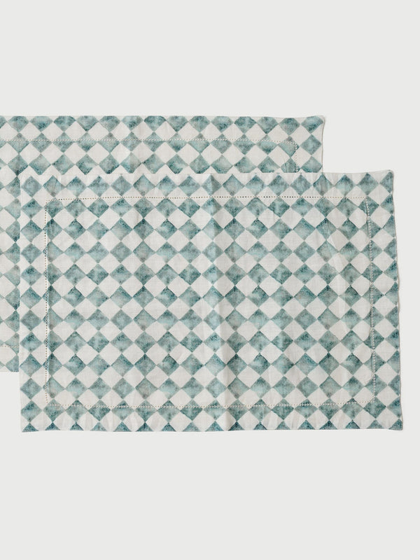 Table Mat - Checker Blue
