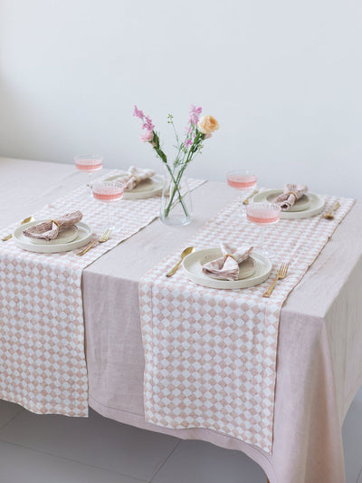 Soft Pink Linen Table Cover