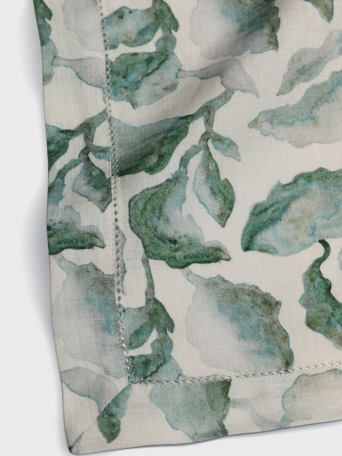 Cascade Teal Linen Table Cover
