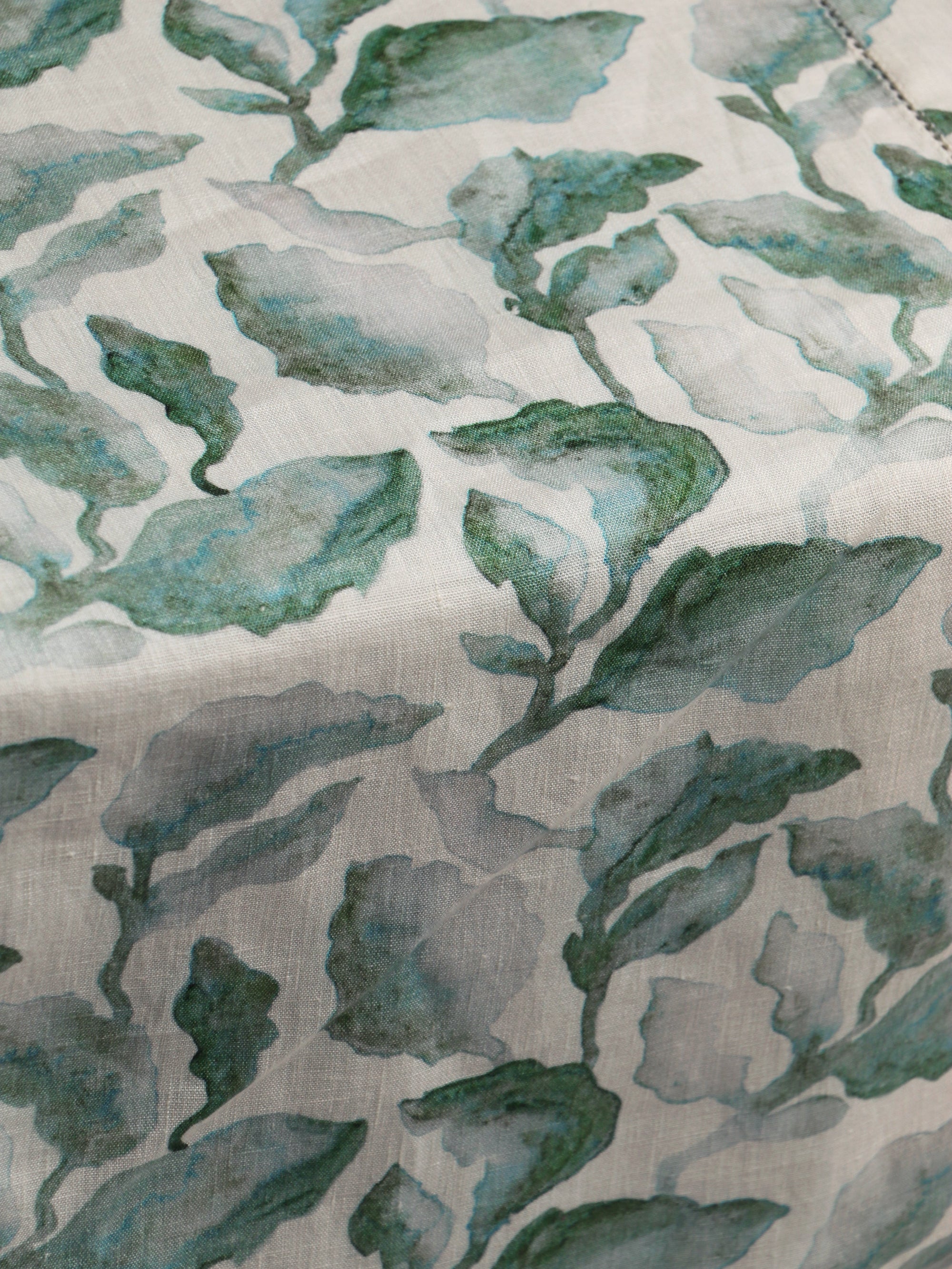 Cascade Teal Linen Table Cover