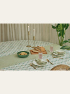Cove Teal Linen Table Cover