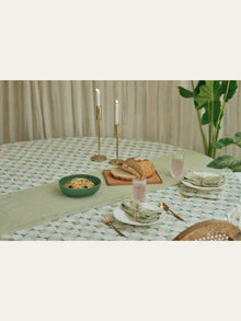 Cove Teal Linen Table Cover