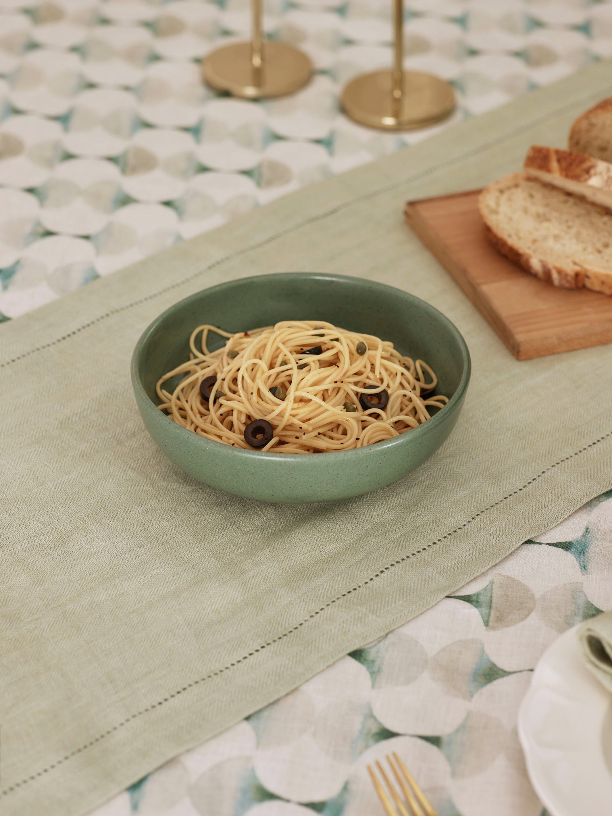 Cove Teal Linen Table Cover