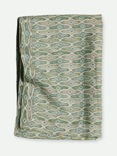Mosaic Sage Linen Table Cover