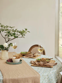 Mosaic Sage Linen Table Cover