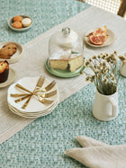 Speckle Teal Linen Table Cover