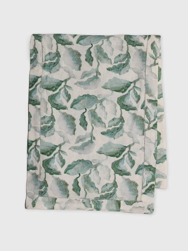 Cascade Teal Linen Table Runner