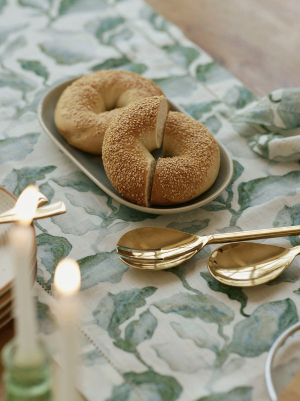 Cascade Teal Linen Table Runner