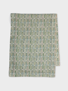 Mosaic Sage Linen Table Runner