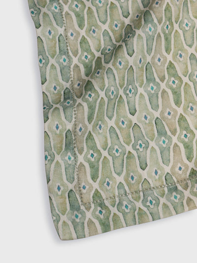 Mosaic Sage Linen Table Runner