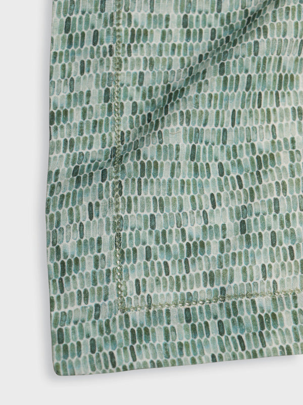 Speckle Teal Linen Table Runner