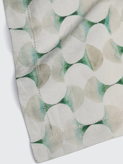Cove Teal Linen Table Cover