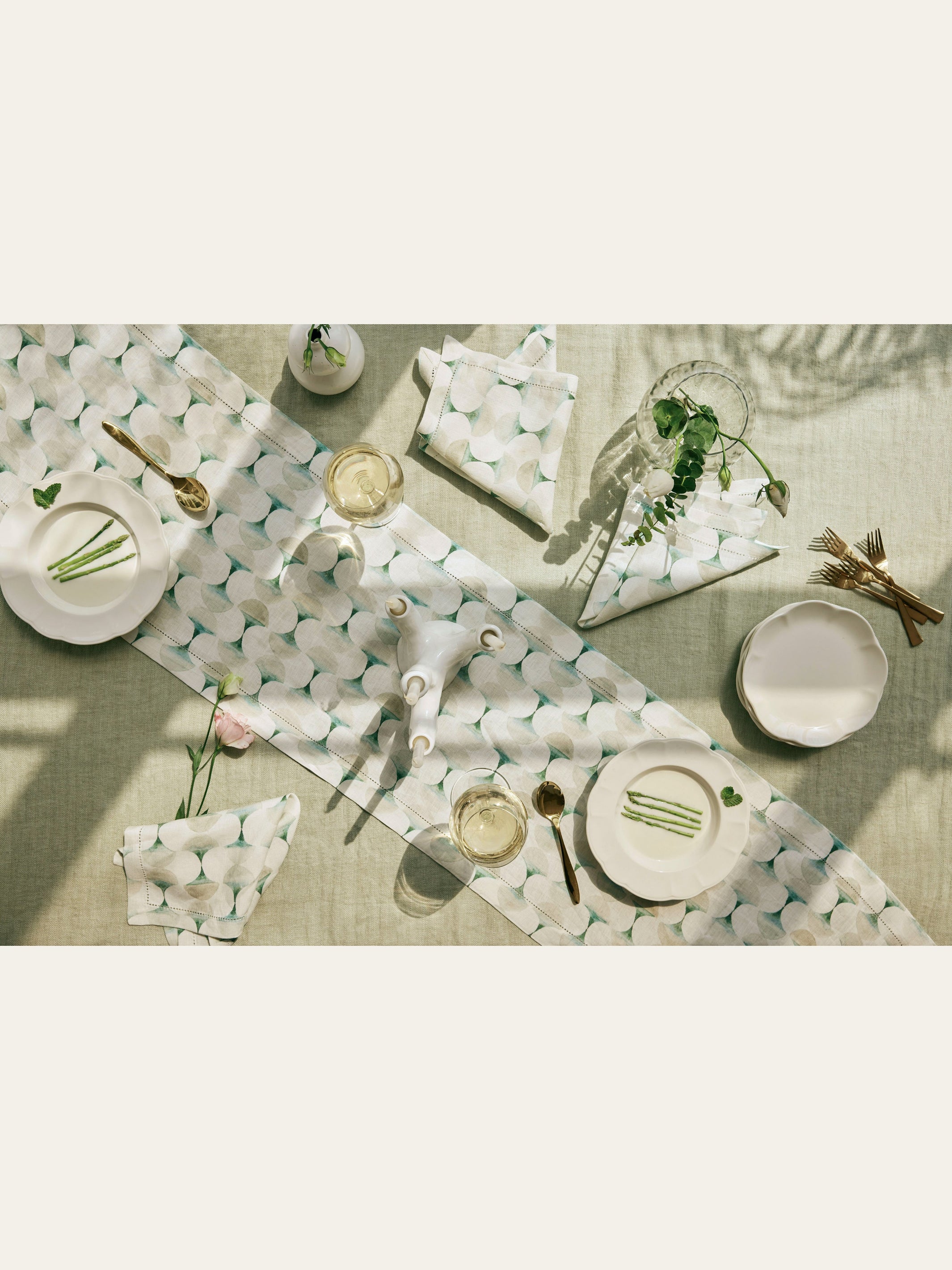 Cove Teal Linen Table Runner