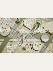 Cove Teal Linen Table Runner