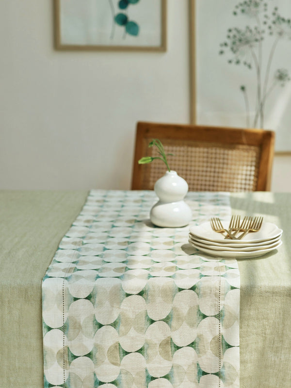 Cove Teal Linen Table Runner