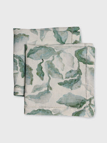 Cascade Teal Linen Table Napkins Set of 2