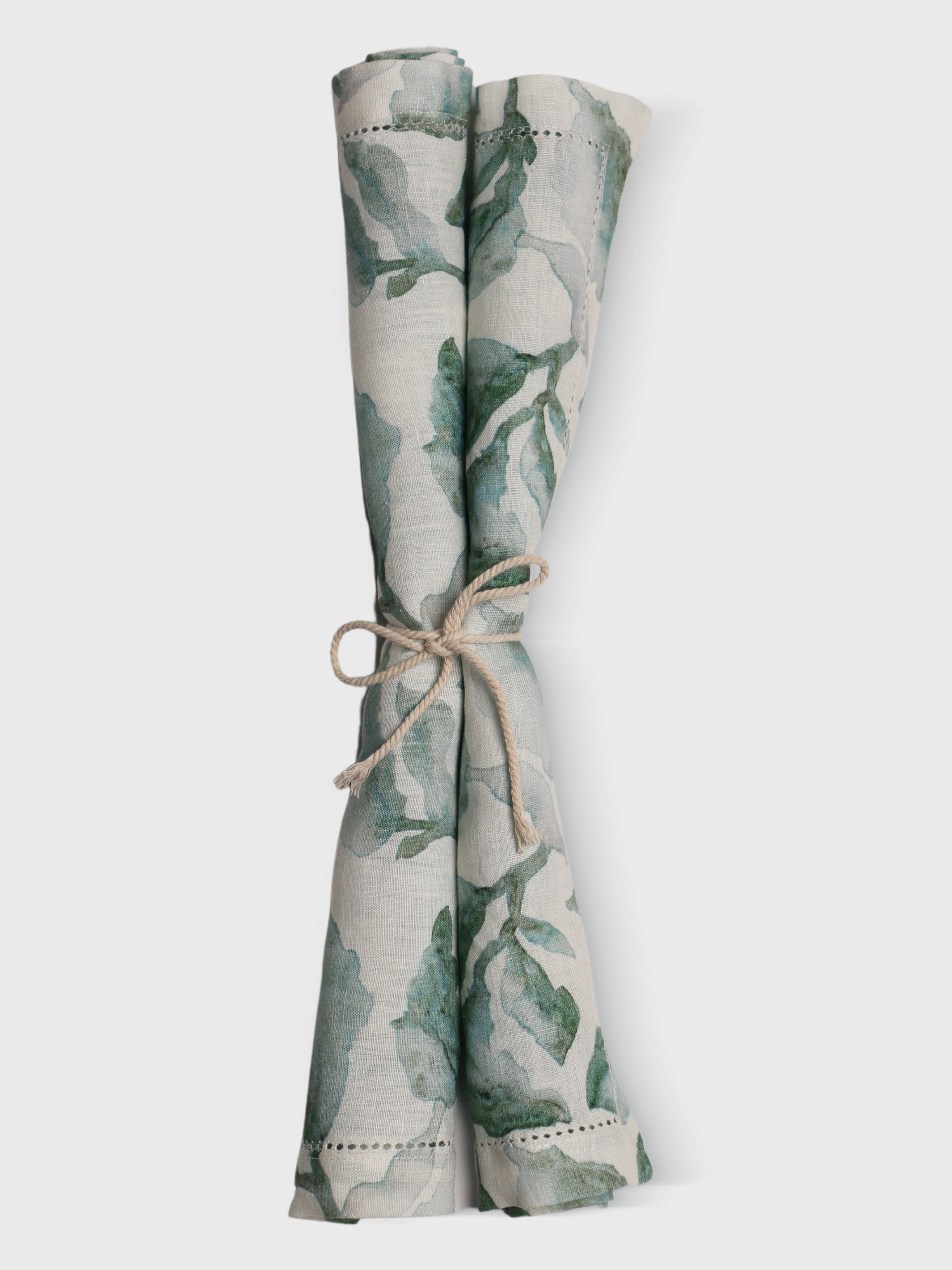 Cascade Teal Linen Table Napkins Set of 2