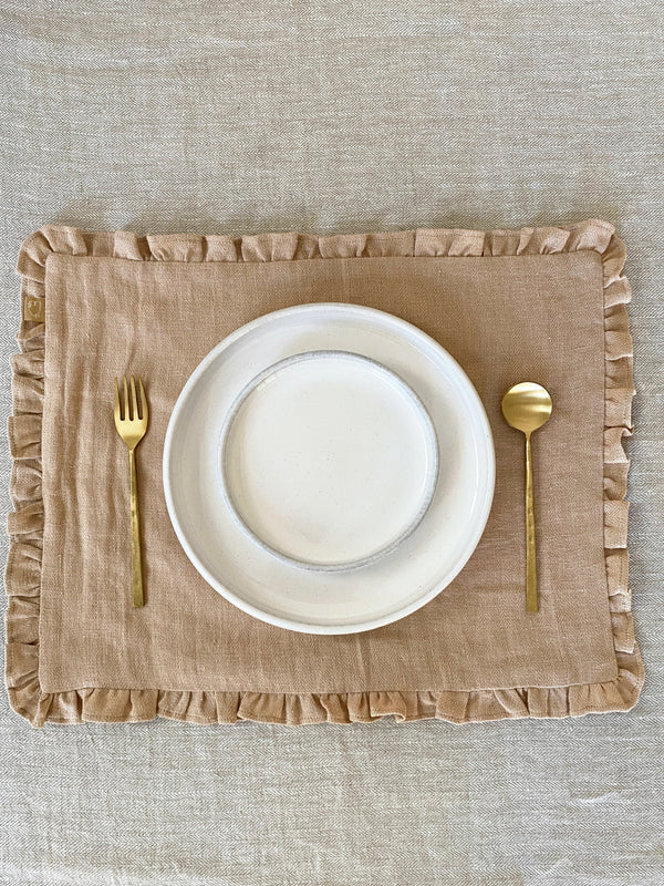 Herringbone Ruffle Table Mat Set of 2