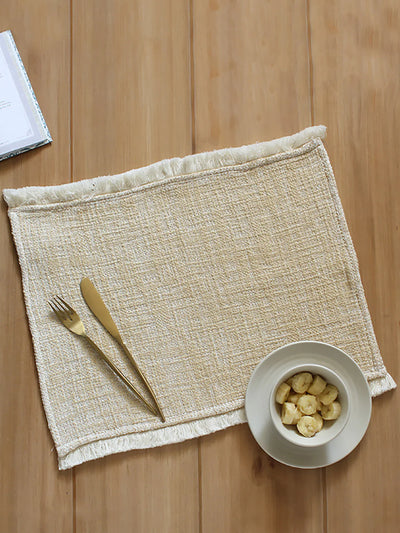 Matsya Vala Placemat Set Of 2 Placemats (Beige)