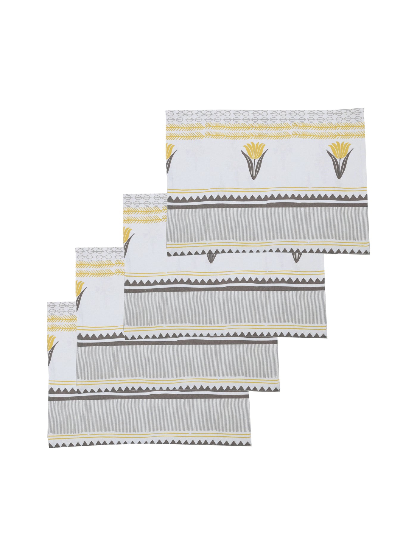 Mrinaal Placemat Set Of 4 Placemats (Yellow)