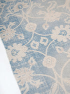 Aqua Block Print Cotton Rug