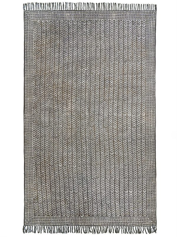 Indoor Chevron Block Print Rug