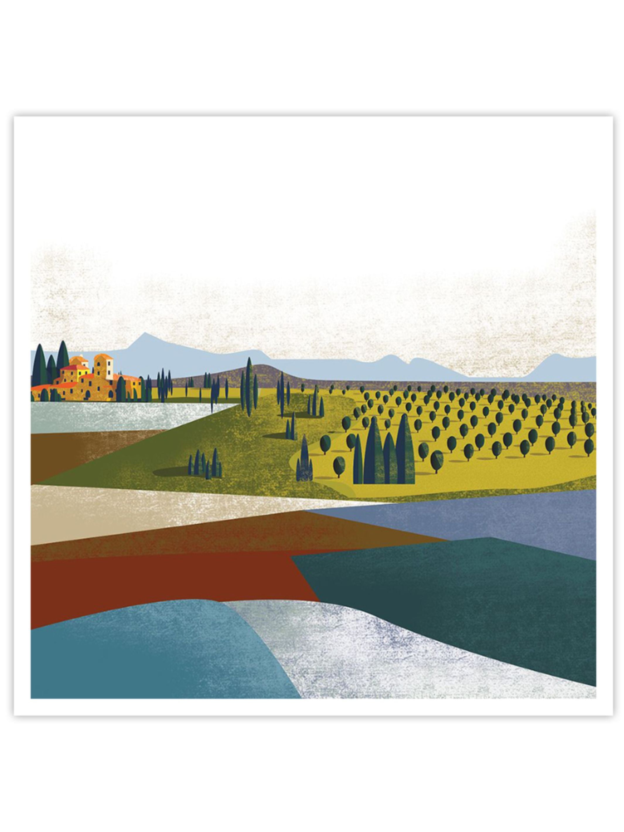 Wall Prints - Illustrated Italian Landscape II