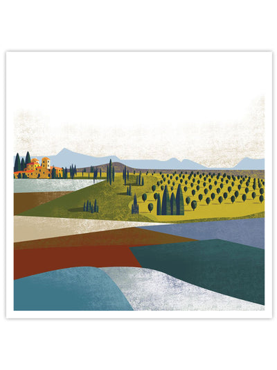 Illustrated Italian Landscape II Wall Prints