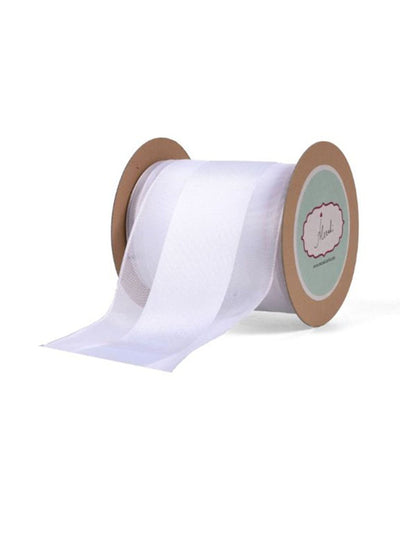 White With Satin Center Ribbon