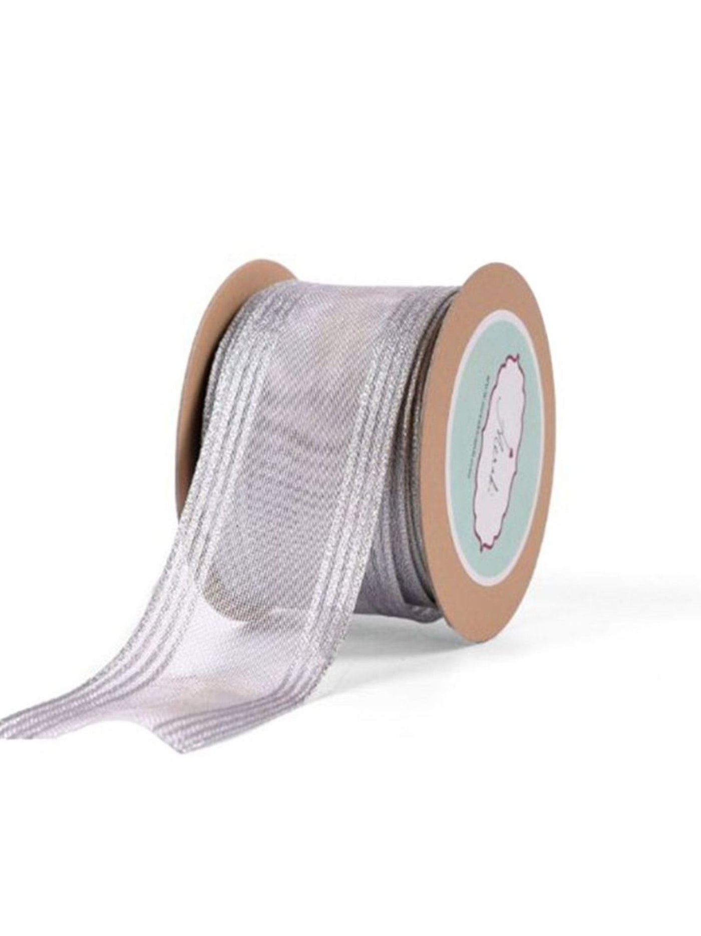 Silver With 3 Silver Lines Of Woven Edges Ribbon