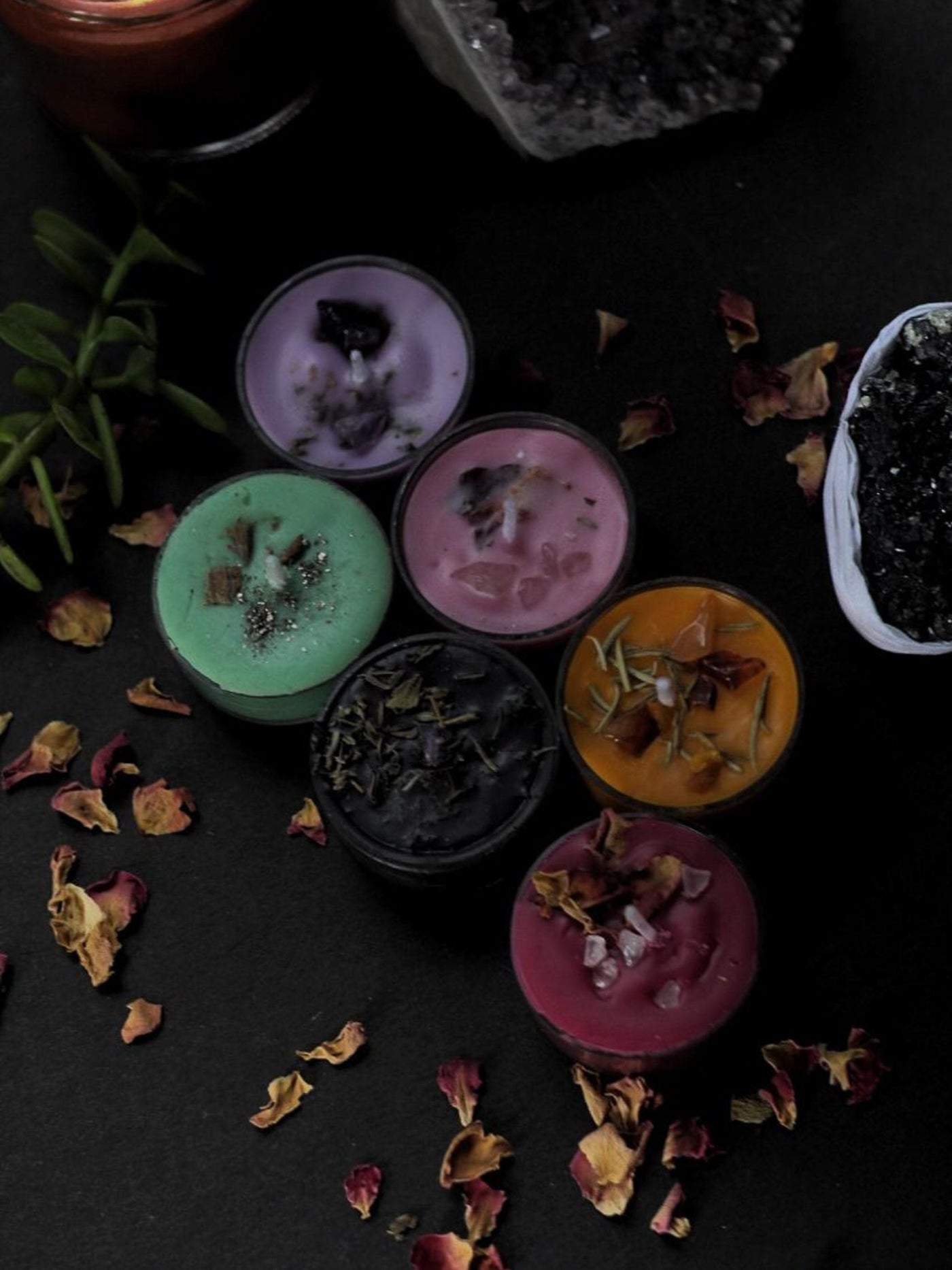 Crystal Infused Colour Scented Soy Candle - Set of 8