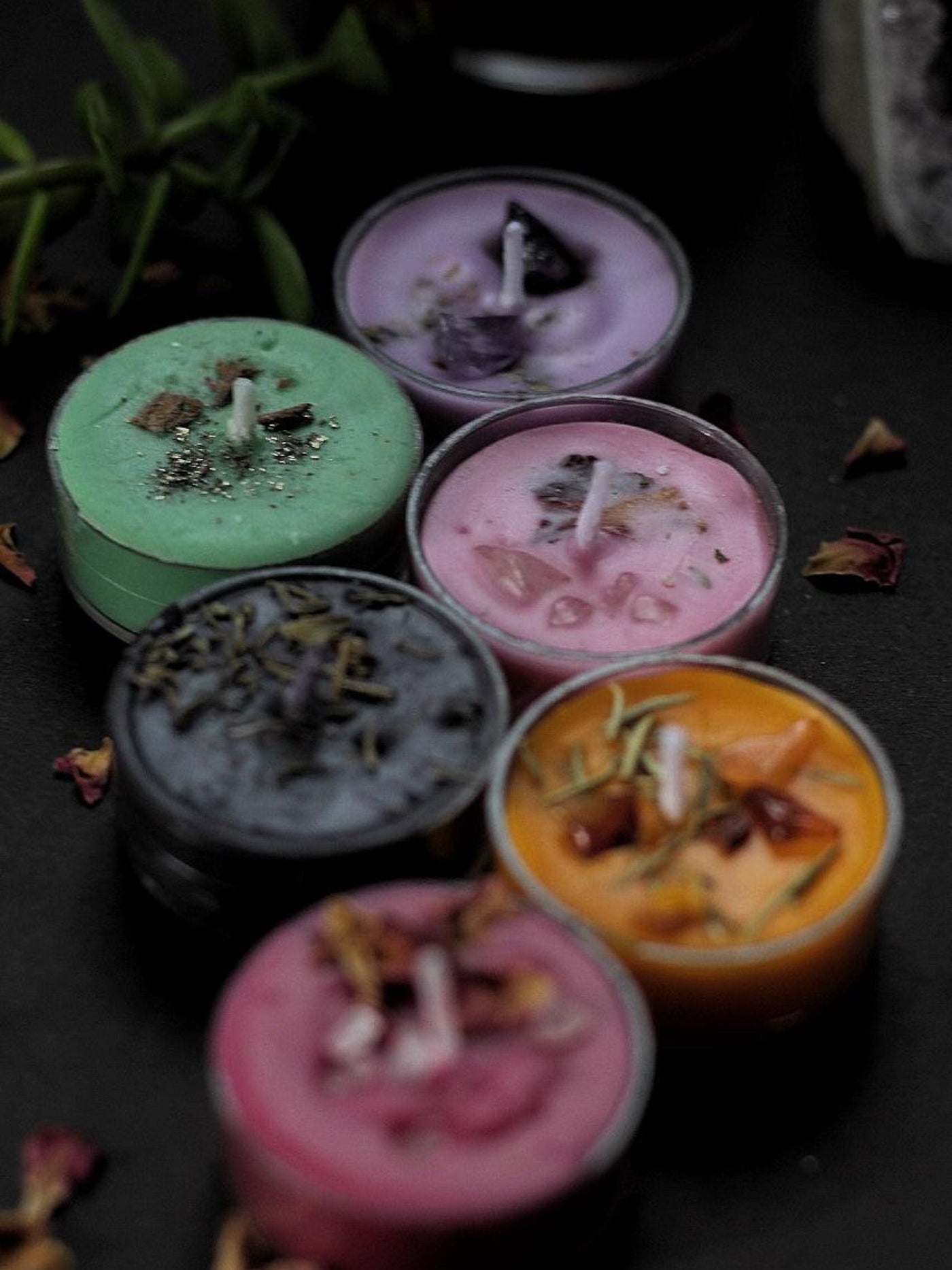 Crystal Infused Colour Scented Soy Candle - Set of 8