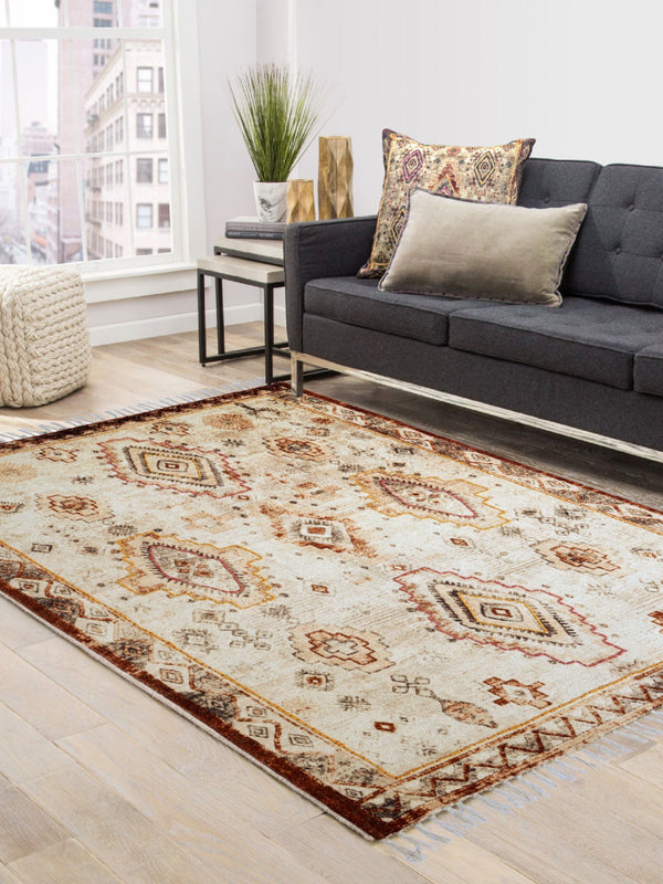 Adamas Embroidered Cotton Rug