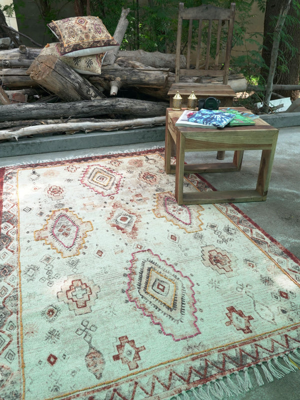 Adamas Embroidered Cotton Rug