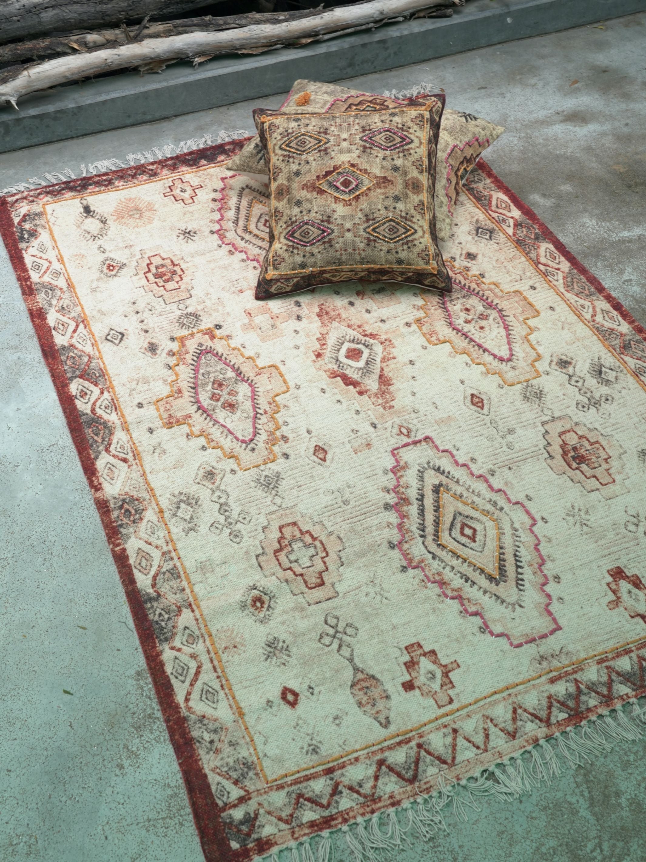 Adamas Embroidered Cotton Rug