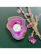 Agate Candle Holder Pink