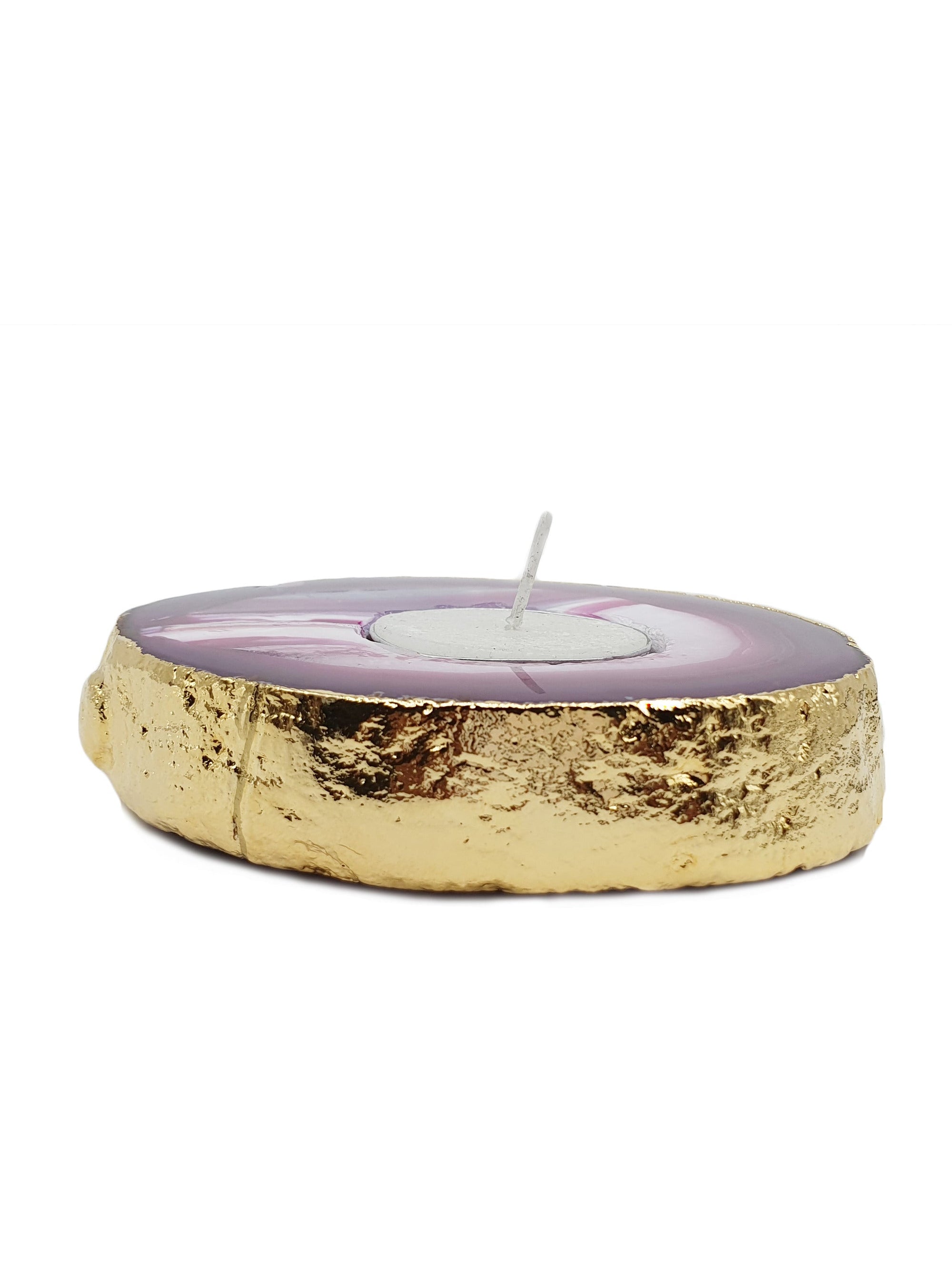 Agate Candle Holder Pink