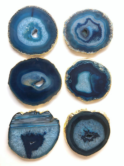 Agate Coasters Blue Set of 4