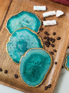 Agate Coasters Green Set of 4