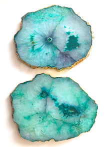 Agate Coasters Green Set of 4