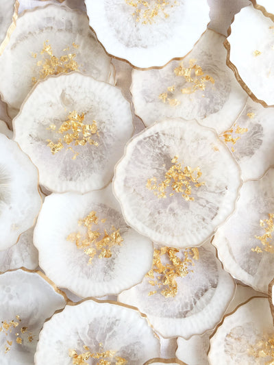 Resin Agate Coasters set of 2