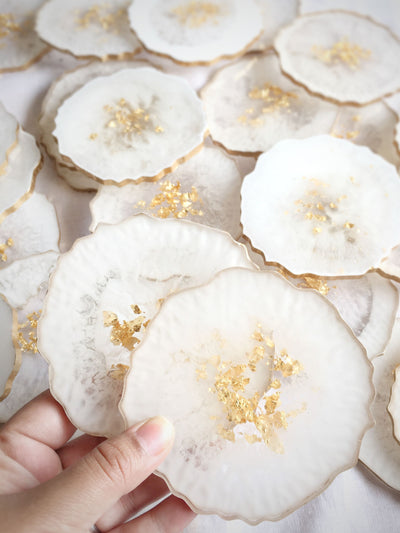 Resin Agate Coasters set of 2