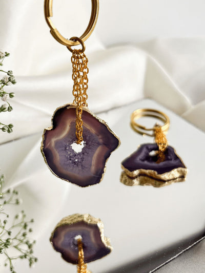 Agate Keychain Purple